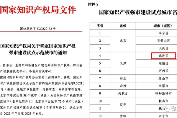 北辰区成功入选首批国家知识产权强市建设试点城市_知识产权强市