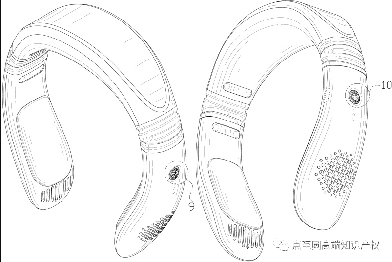 亚马逊外观专利侵权预警--颈部风扇_外观专利侵权